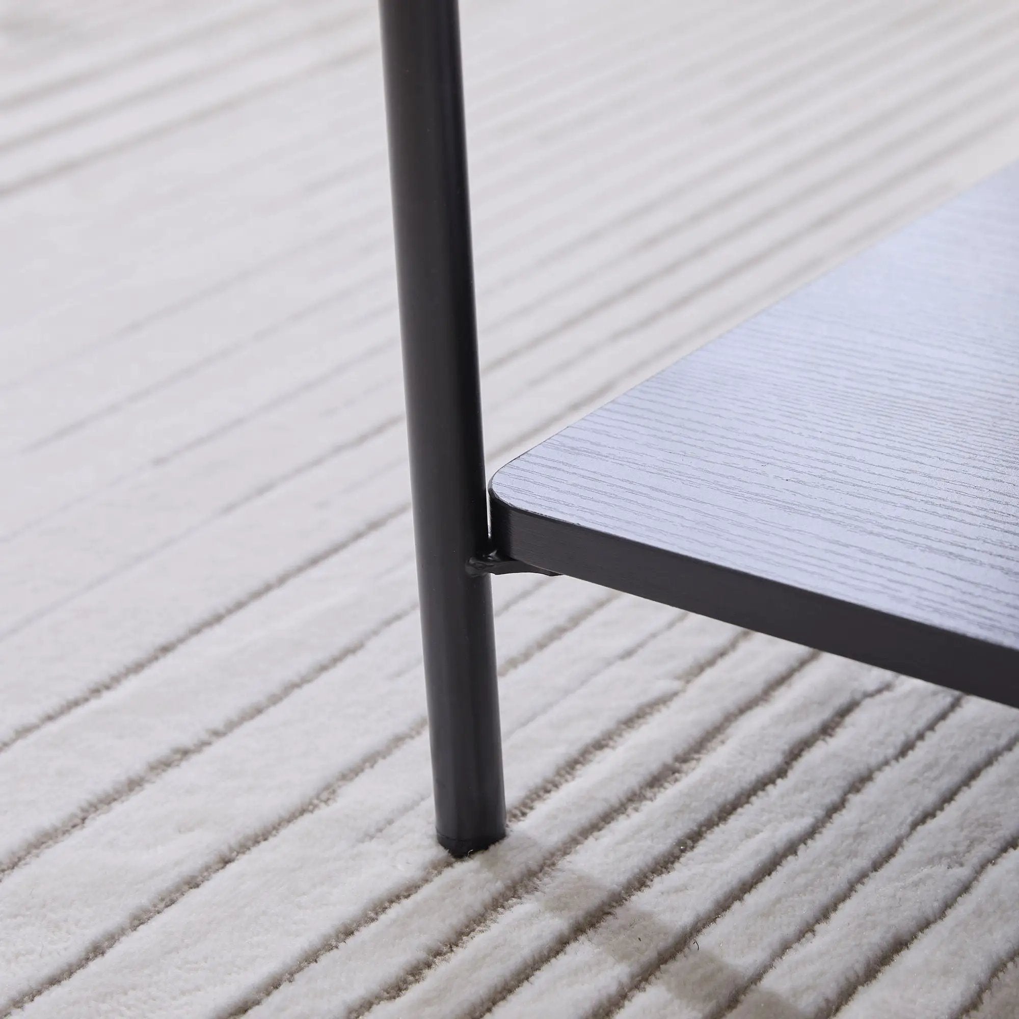 Upholstered Ottoman Coffee Table Foot Rest With Open Storage