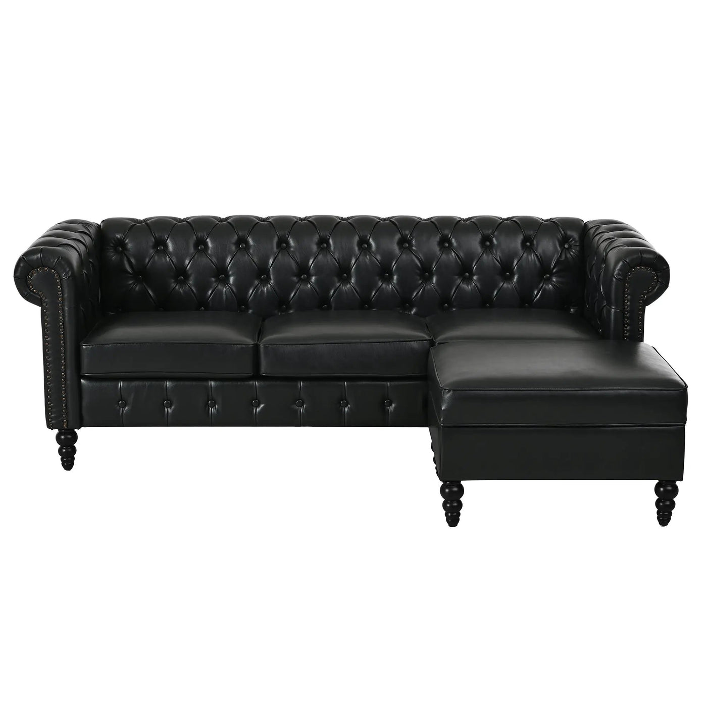 U-style 85" Modern 4-Seater L-Shaped Sectional Sofa with Storage Ottoman by HouseOfZazla
