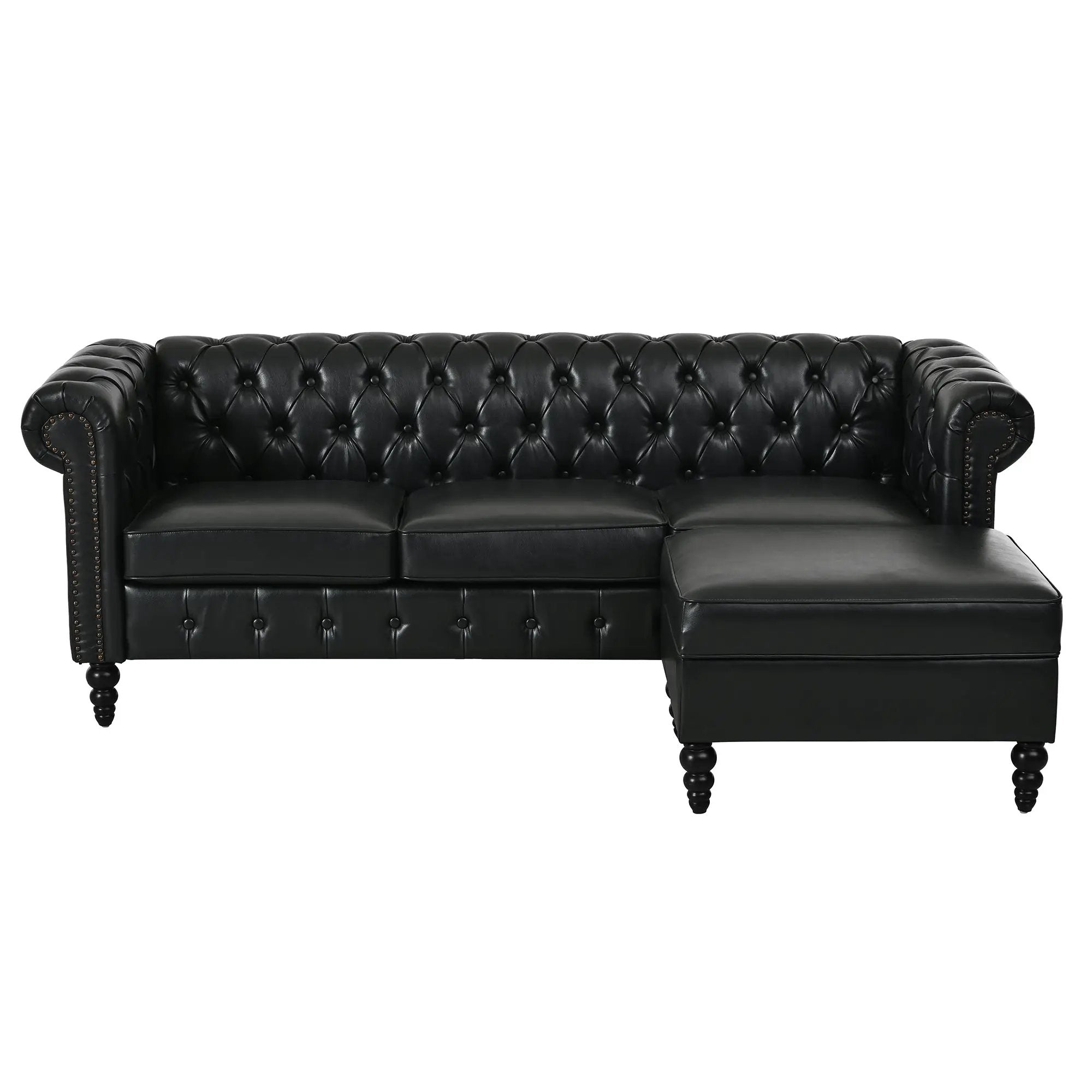 U-style 85" Modern 4-Seater L-Shaped Sectional Sofa with Storage Ottoman by HouseOfZazla