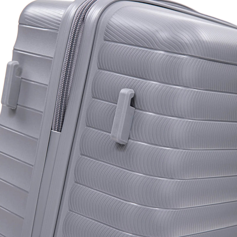 4-Piece PP Spinner Wheel Luggage Set with Cosmetic Case, Light Gray by HouseOfZazla