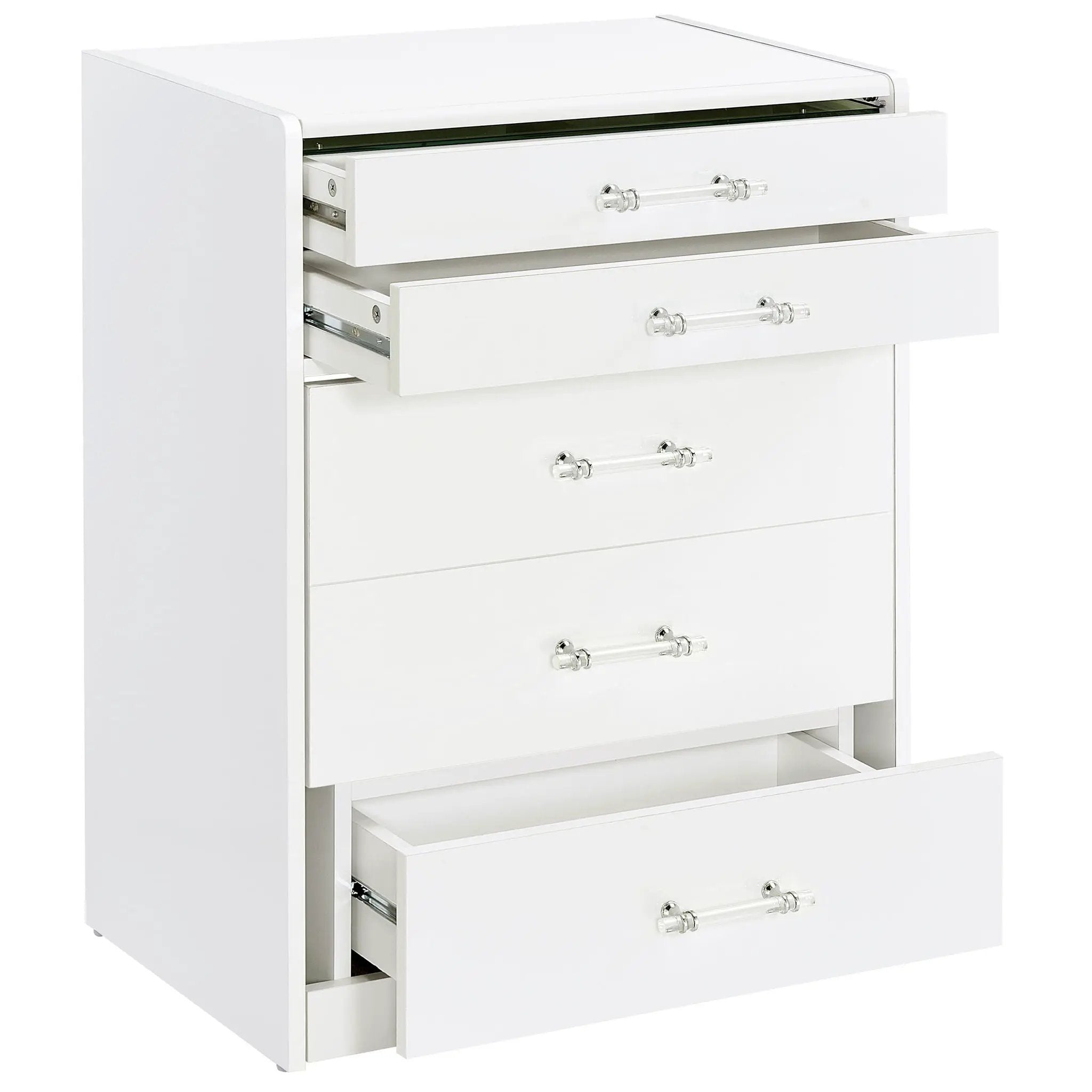 Danbury 3-drawer Makeup Vanity & Stool Set White High Gloss by Unique Piece Furniture