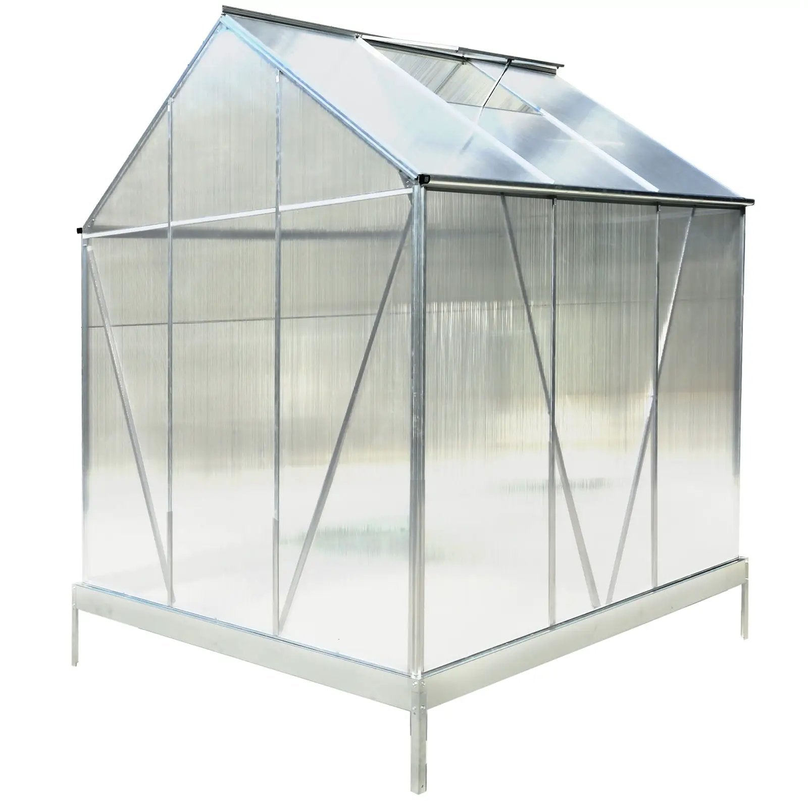 Polycarbonate house, Heavy Duty Outdoor Aluminum Walk-In House Kit With Rain Gutter, Vent And Door For Backyard Garden by HouseOfZazla