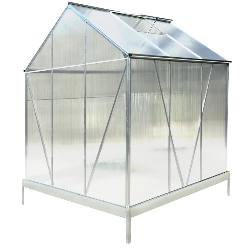 Polycarbonate house, Heavy Duty Outdoor Aluminum Walk-In House Kit With Rain Gutter, Vent And Door For Backyard Garden by HouseOfZazla