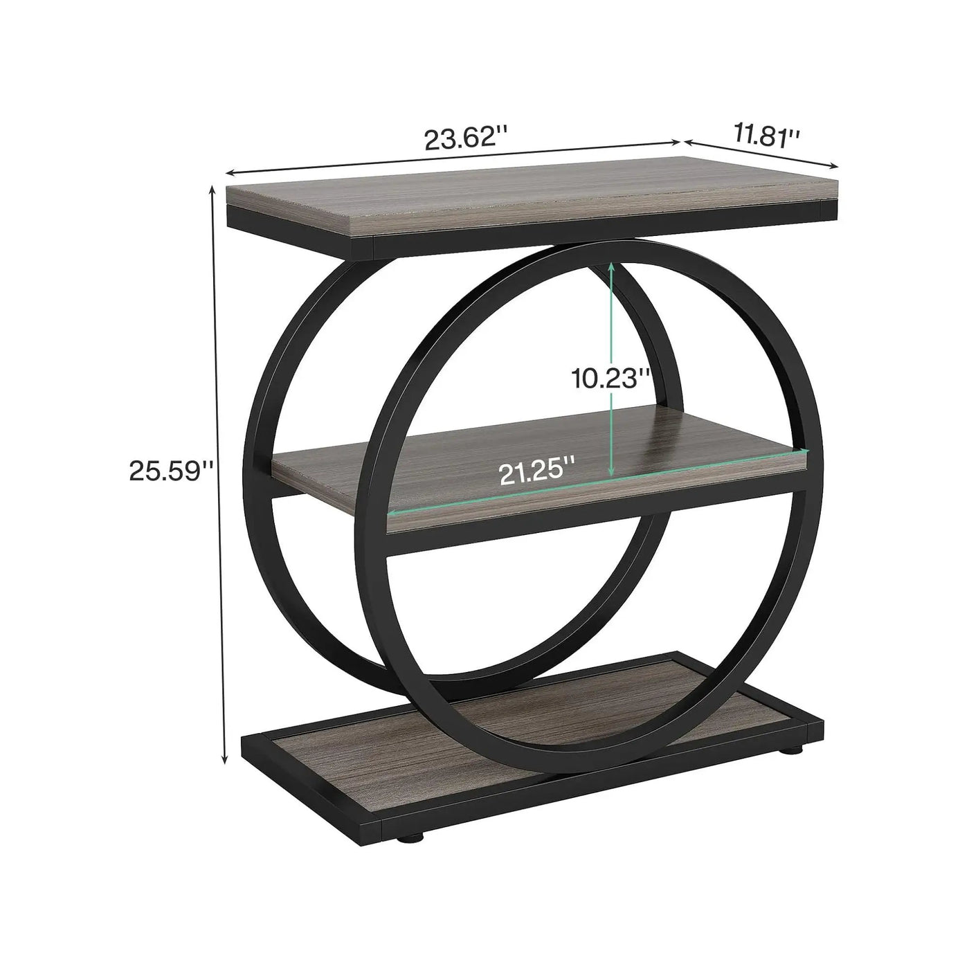 Industrial Narrow End Table With 3 Shelves by HouseOfZazla