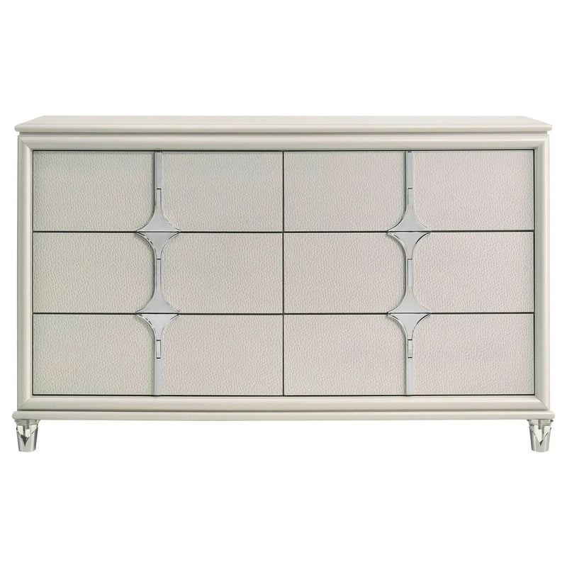 Olivia 6-drawer Dresser Cabinet Pearl White by Unique Piece Furniture