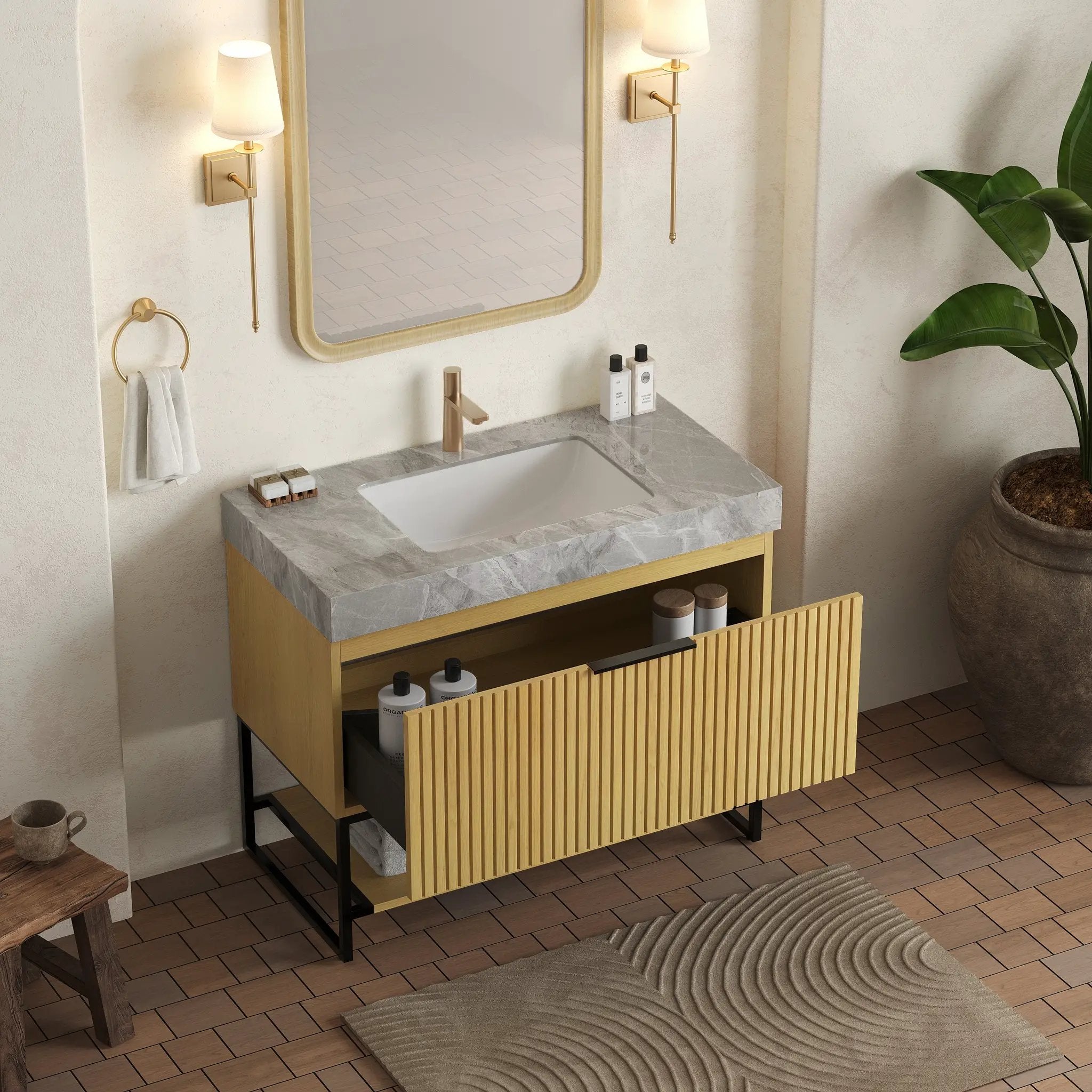 Yolan 36" Bathroom Vanity & Sink by HouseOfZazla