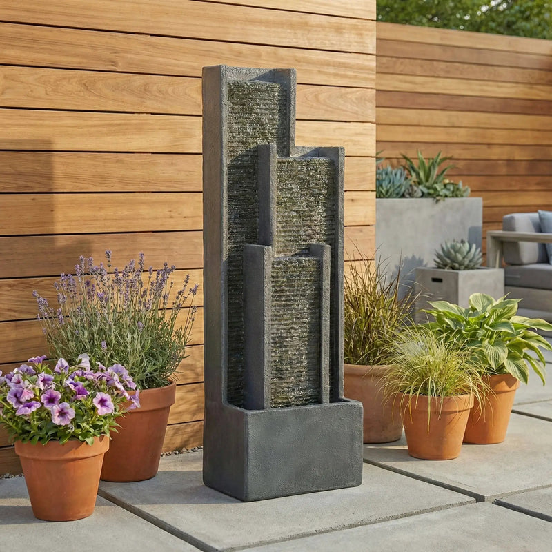 40 Inch Modern Outdoor Water Fountain by HouseOfZazla