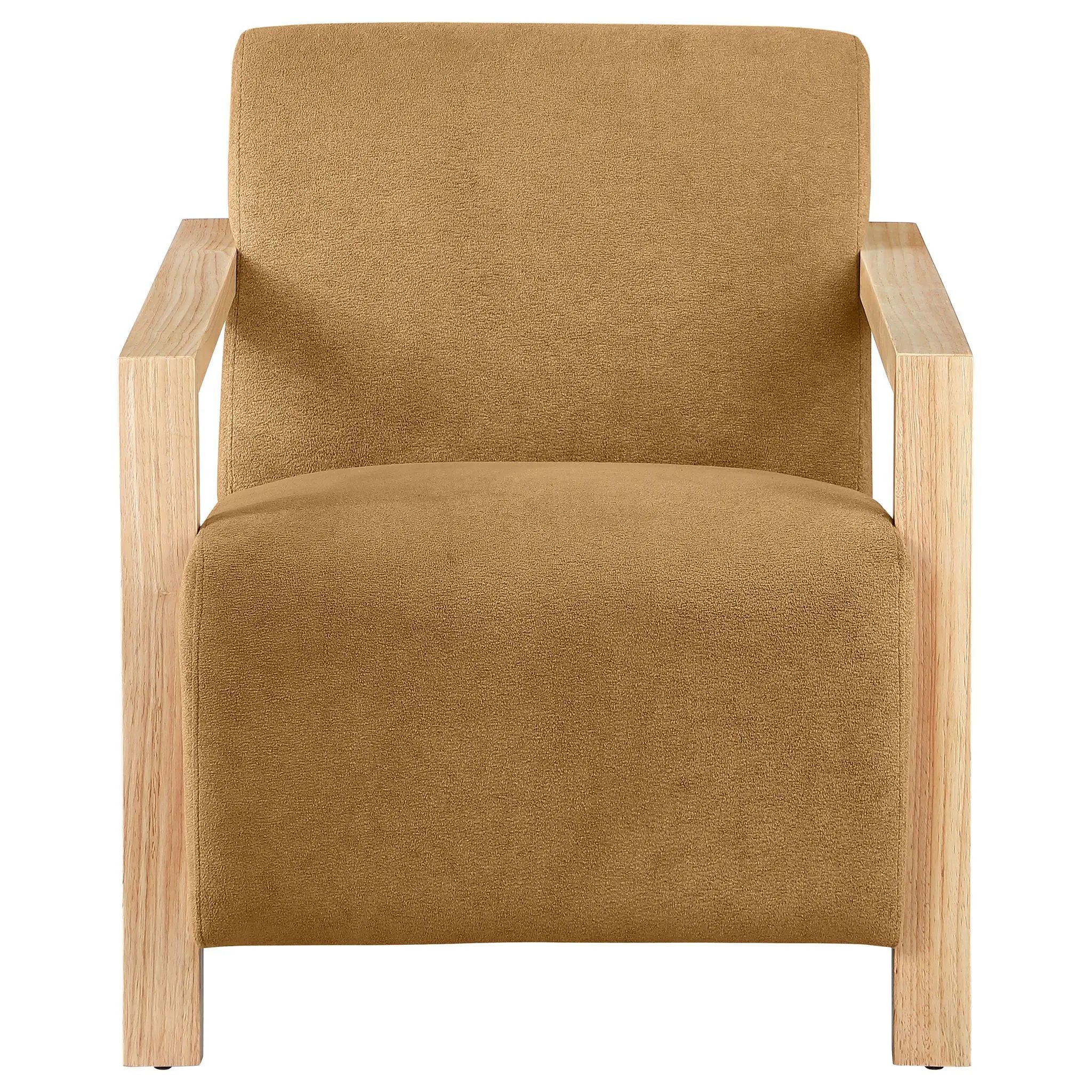 Diego Upholstered Accent Arm Chair with Wood Arms Honey by Unique Piece Furniture