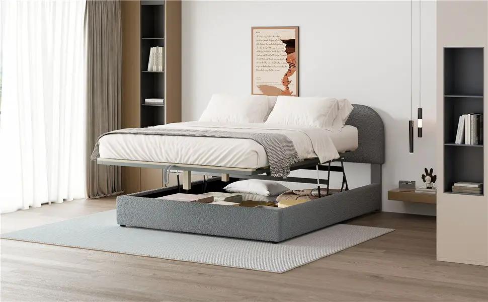 Upholstered Platform Bed With Hydraulic Storage System by HouseOfZazla