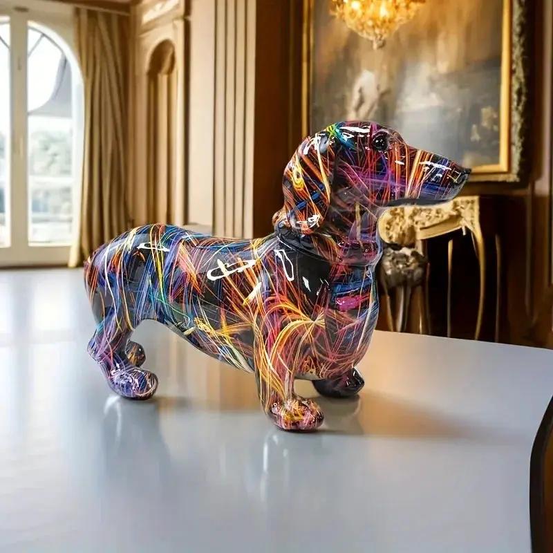 Dachshund Figurine - Modern Rainbow Ceramic by House Of Avana