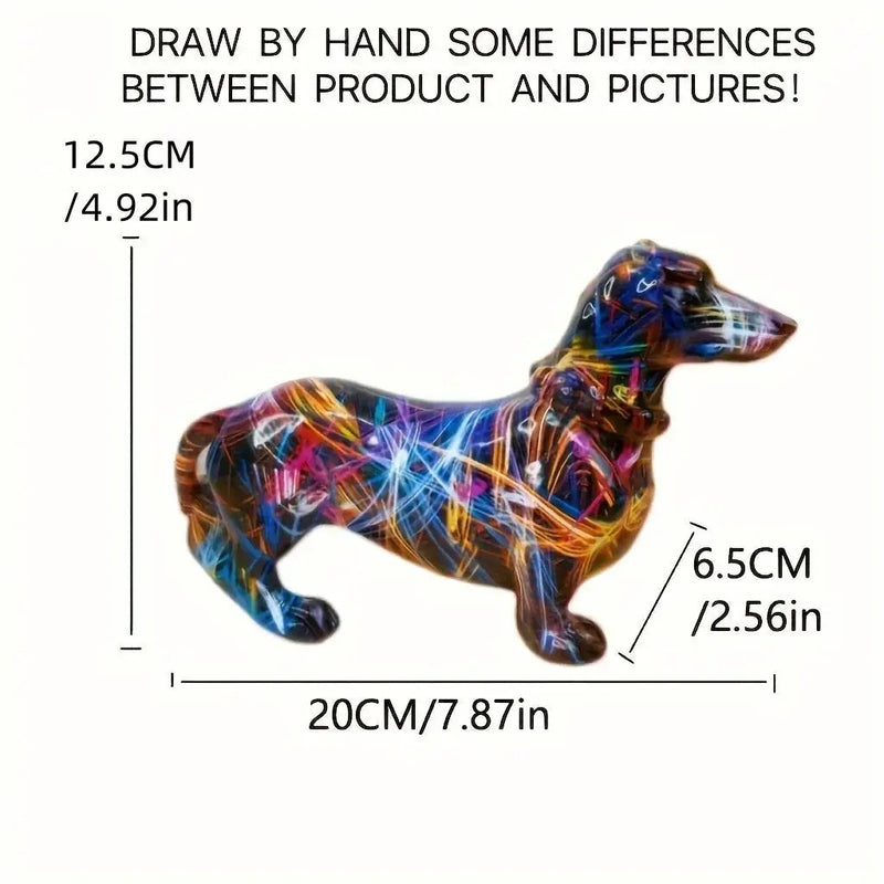Dachshund Figurine - Modern Rainbow Ceramic by House Of Avana