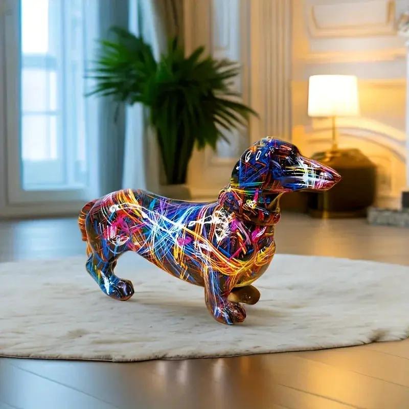 Dachshund Figurine - Modern Rainbow Ceramic by House Of Avana