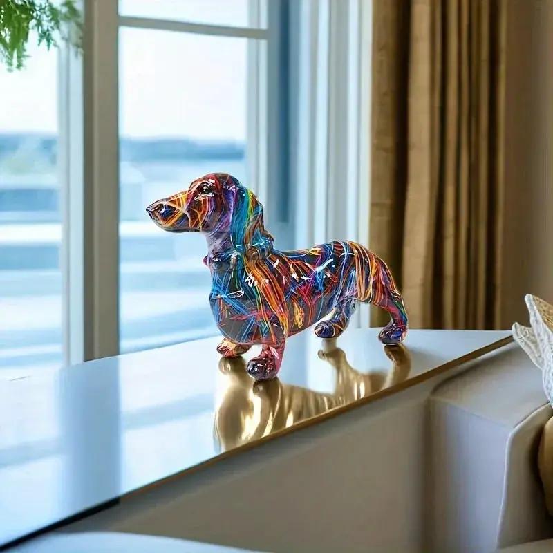 Dachshund Figurine - Modern Rainbow Ceramic by House Of Avana