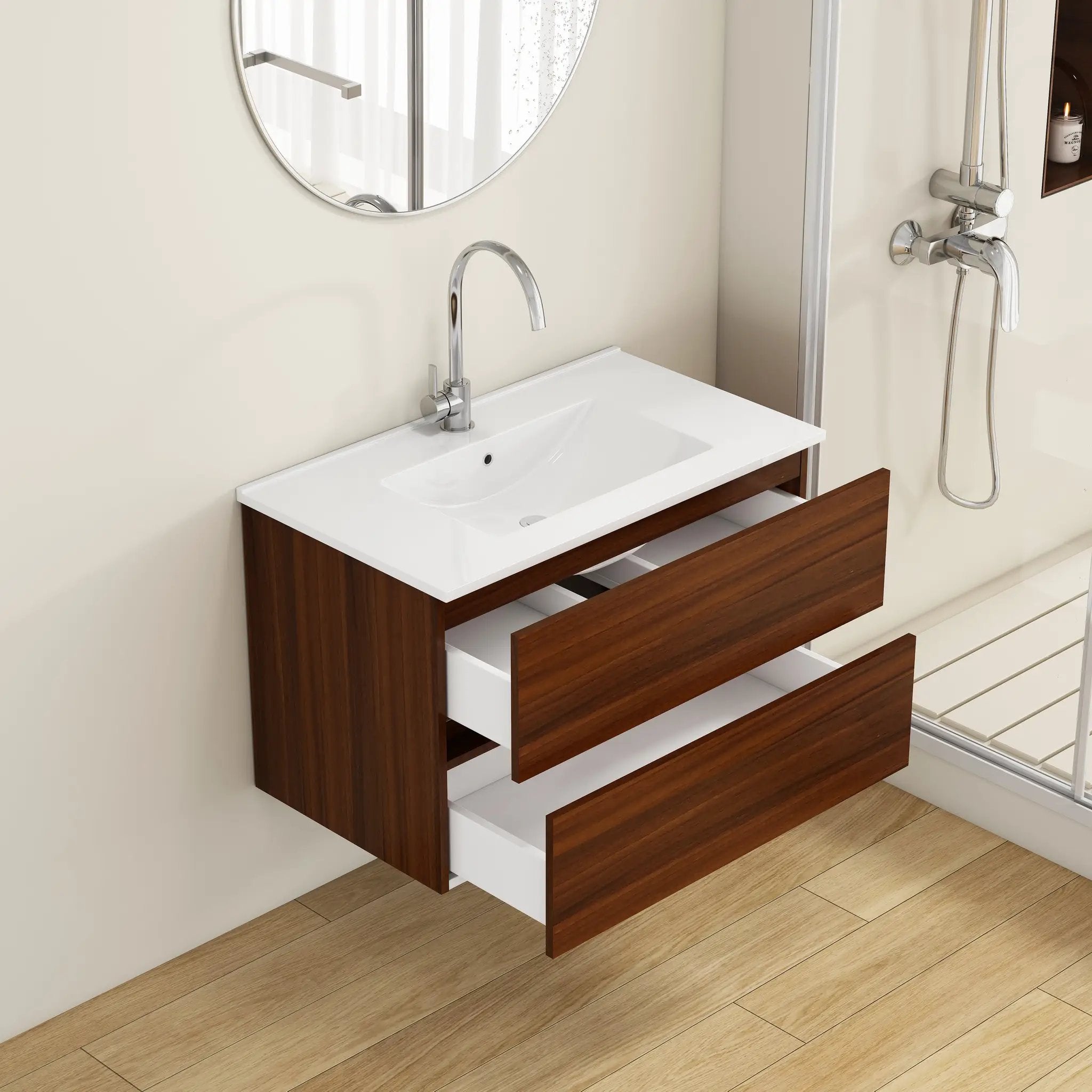 32-Inch Wall-Mounted Bathroom Vanity by HouseOfZazla