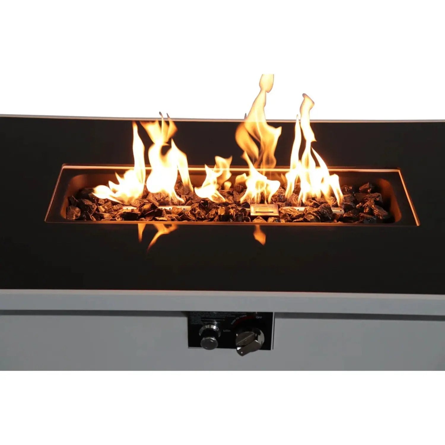Outdoor 43" Rectangular Fire Pit Table With Adjustable Flame Control - White by Unique Piece Furniture