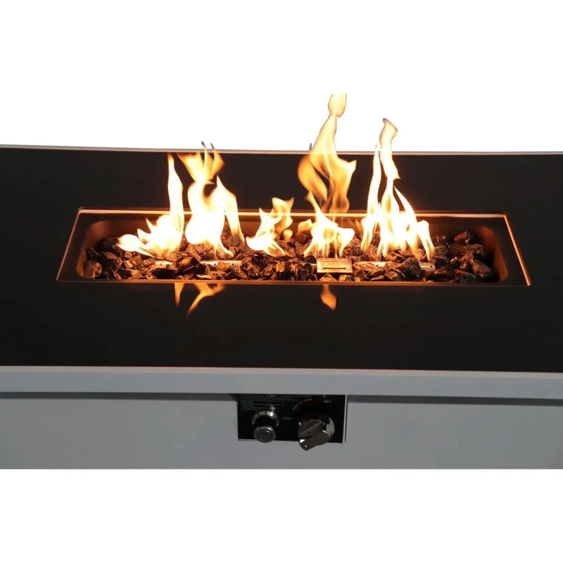 Outdoor 43" Rectangular Fire Pit Table With Adjustable Flame Control - White by Unique Piece Furniture