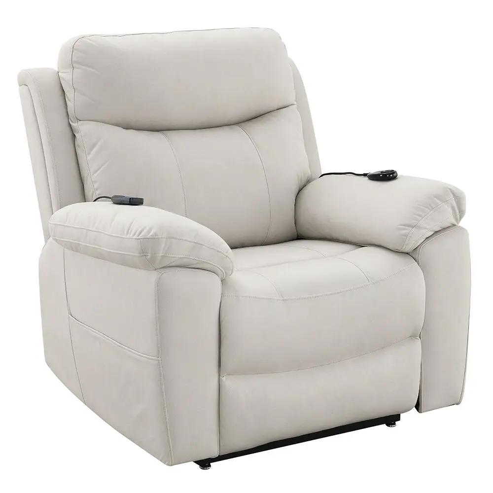 Chriki - Power Recliner With Lift & Heating & Massage - Beige Fabric by Unique Piece Furniture