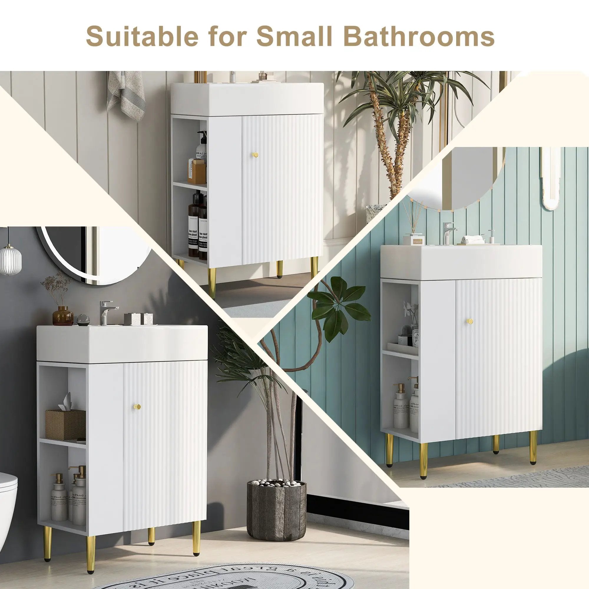 Bathroom Vanity, Combo Cabinet, Bathroom Storage Cabinet, Single Ceramic Sink by HouseOfZazla