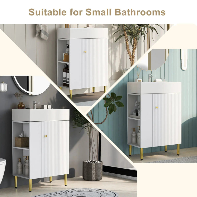 Bathroom Vanity, Combo Cabinet, Bathroom Storage Cabinet, Single Ceramic Sink by HouseOfZazla