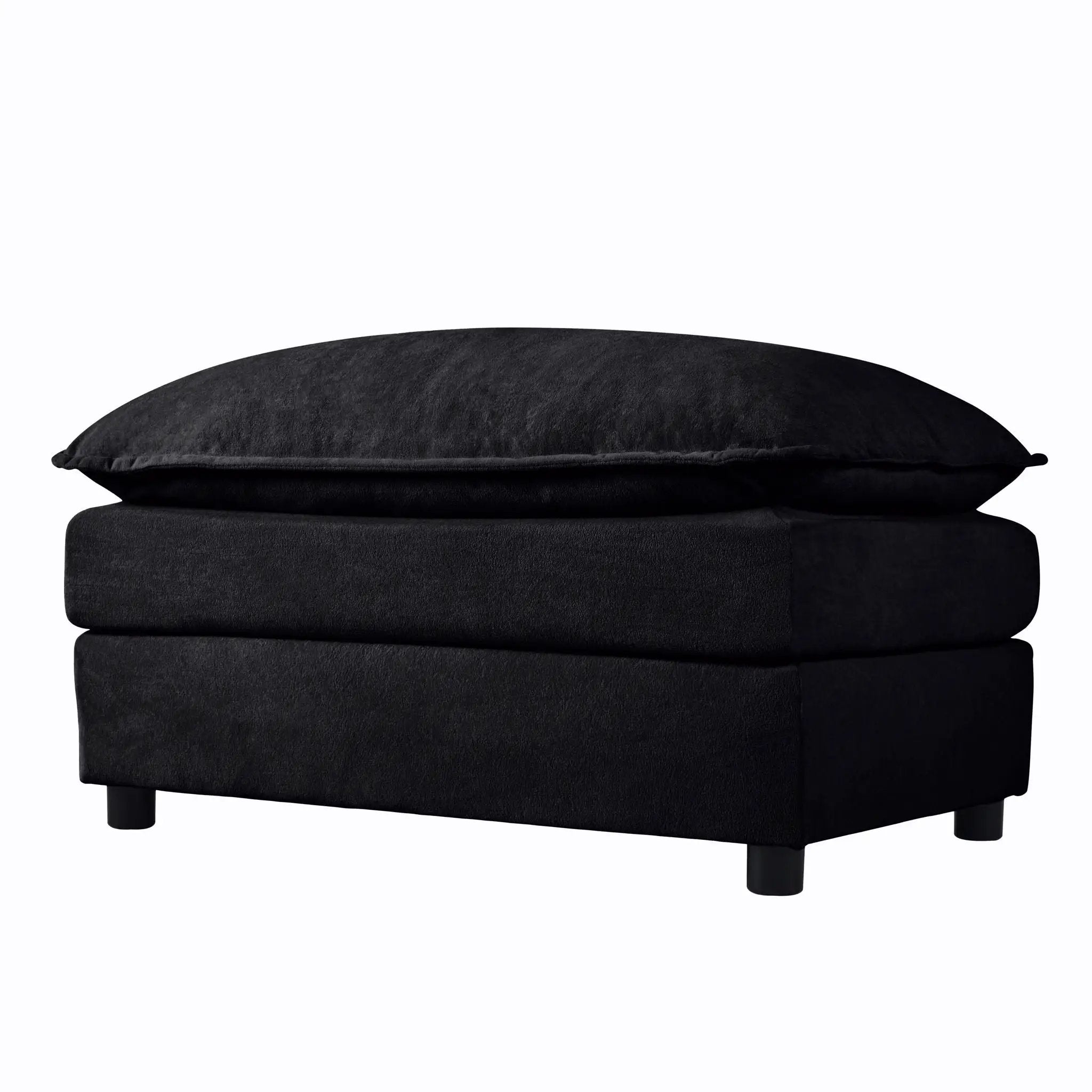 Oversized Chair With Movable Ottoman, Soft Upholstered Lounge Chair by HouseOfZazla