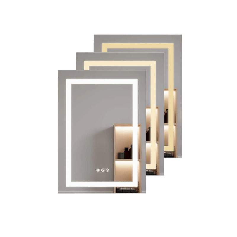 Bathroom Medicine Cabinet With LED Mirror, Anti-Fog, Waterproof, 3000K~6000K Single Door Lighted Bathroom Cabinet With Touch Swich by Unique Piece Furniture