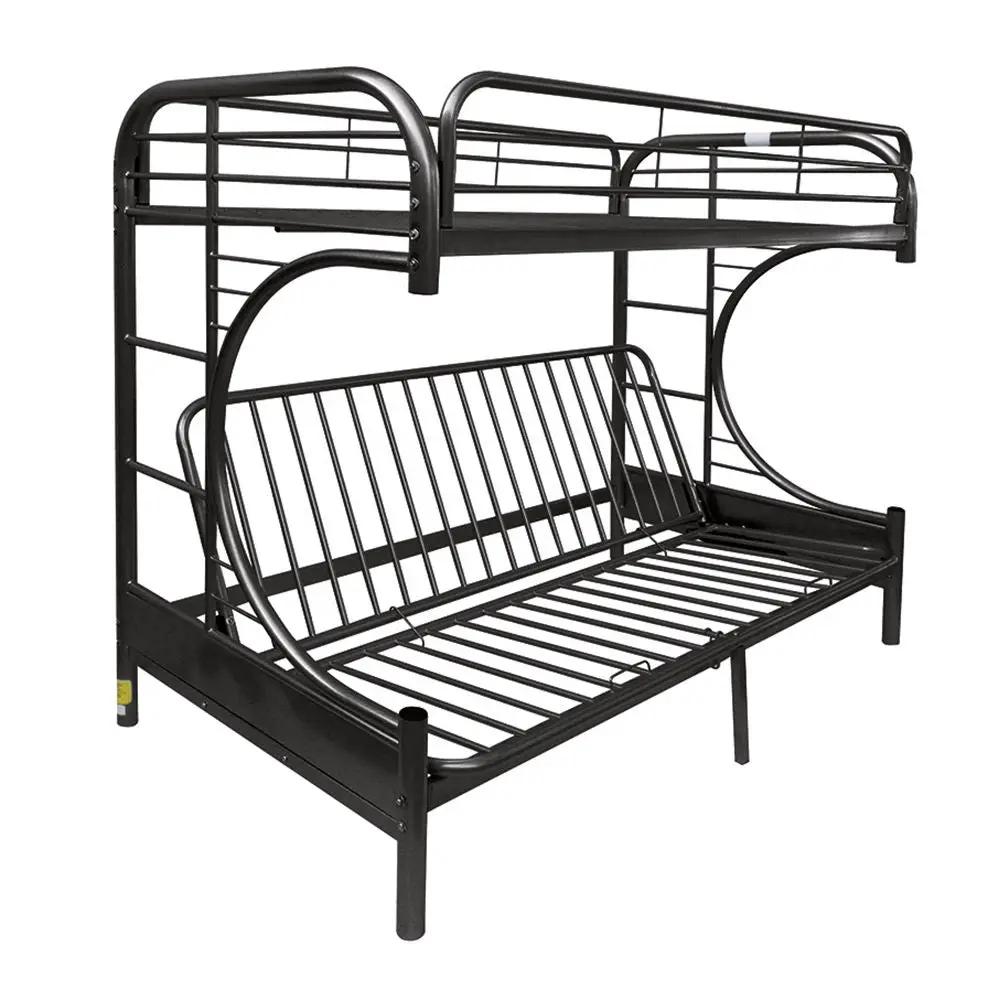 Eclipse - Twin Long Queen Futon Bunk Bed - Black by HouseOfZazla
