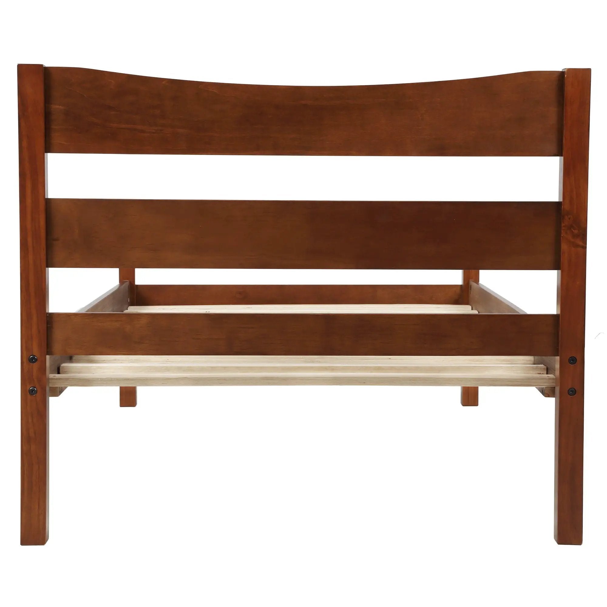 Twin Size Platform Bed With Headboard And Wooden Slat Support by HouseOfZazla