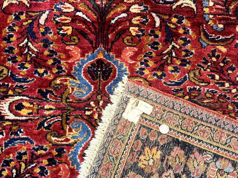 Persian Lilihan Rug 5x6, Red, Floral, Antique Persian Carpet by Jewel Rugs