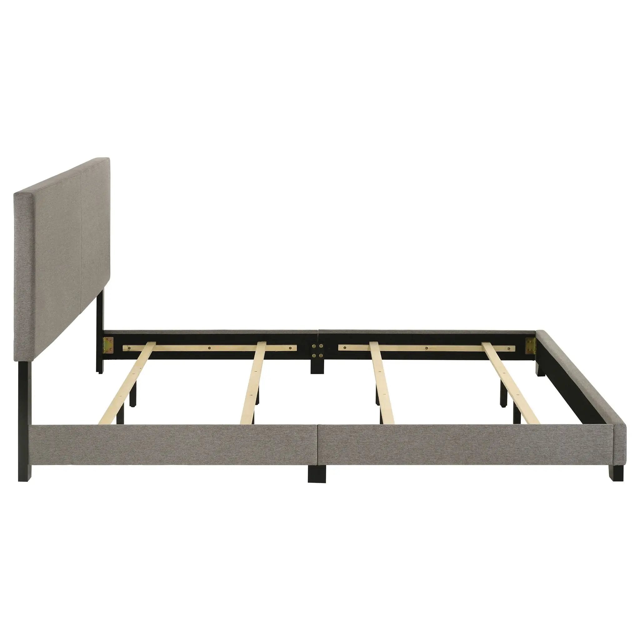 Dorian Fabric Upholstered Eastern King Panel Bed Taupe by Unique Piece Furniture