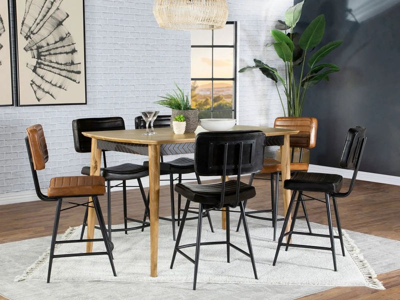 Partridge 7-piece Counter Dining Set Espresso and Camel by Unique Piece Furniture