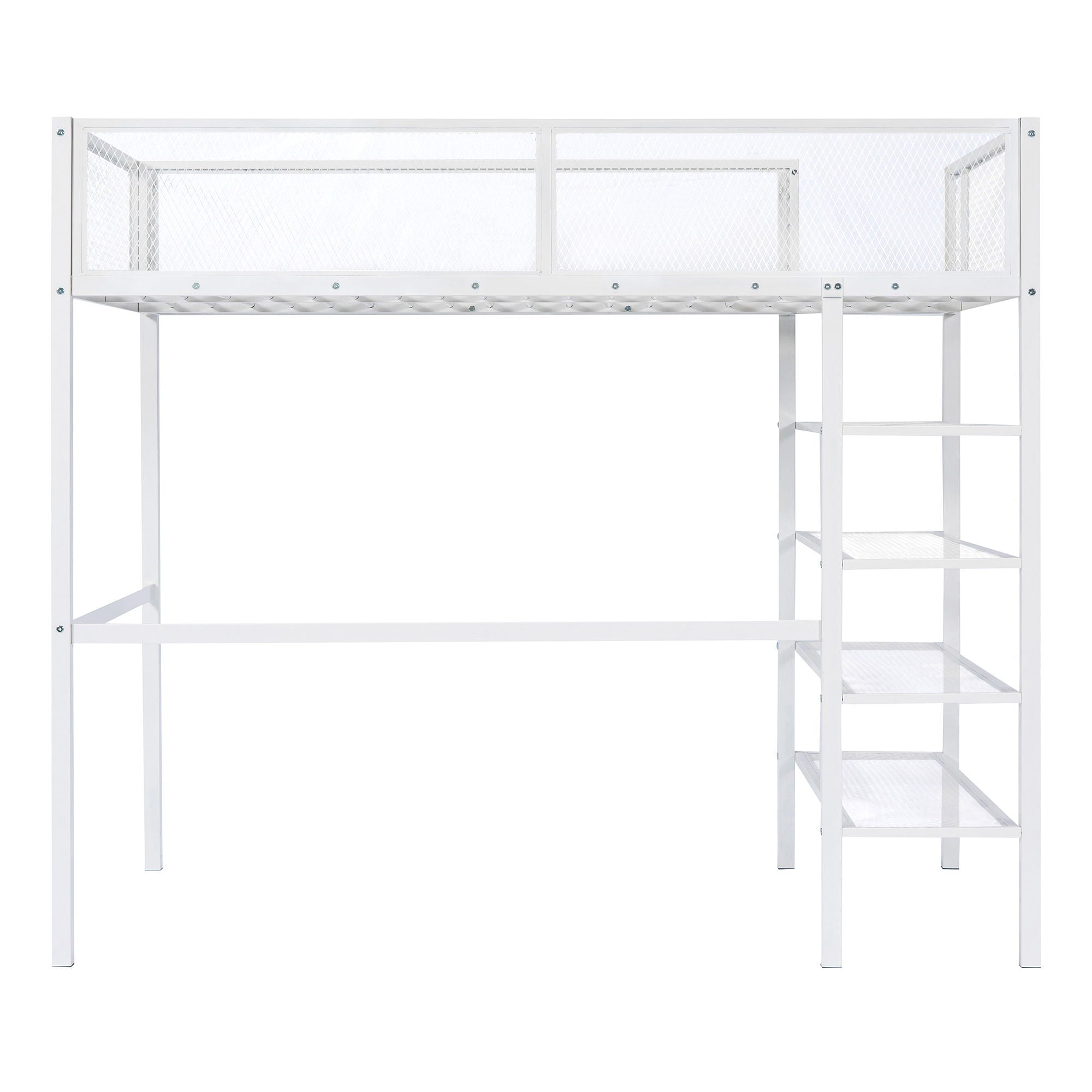 Loft Bed With 4 Tier Shelves And Storage by HouseOfZazla