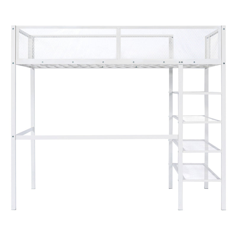 Loft Bed With 4 Tier Shelves And Storage by HouseOfZazla