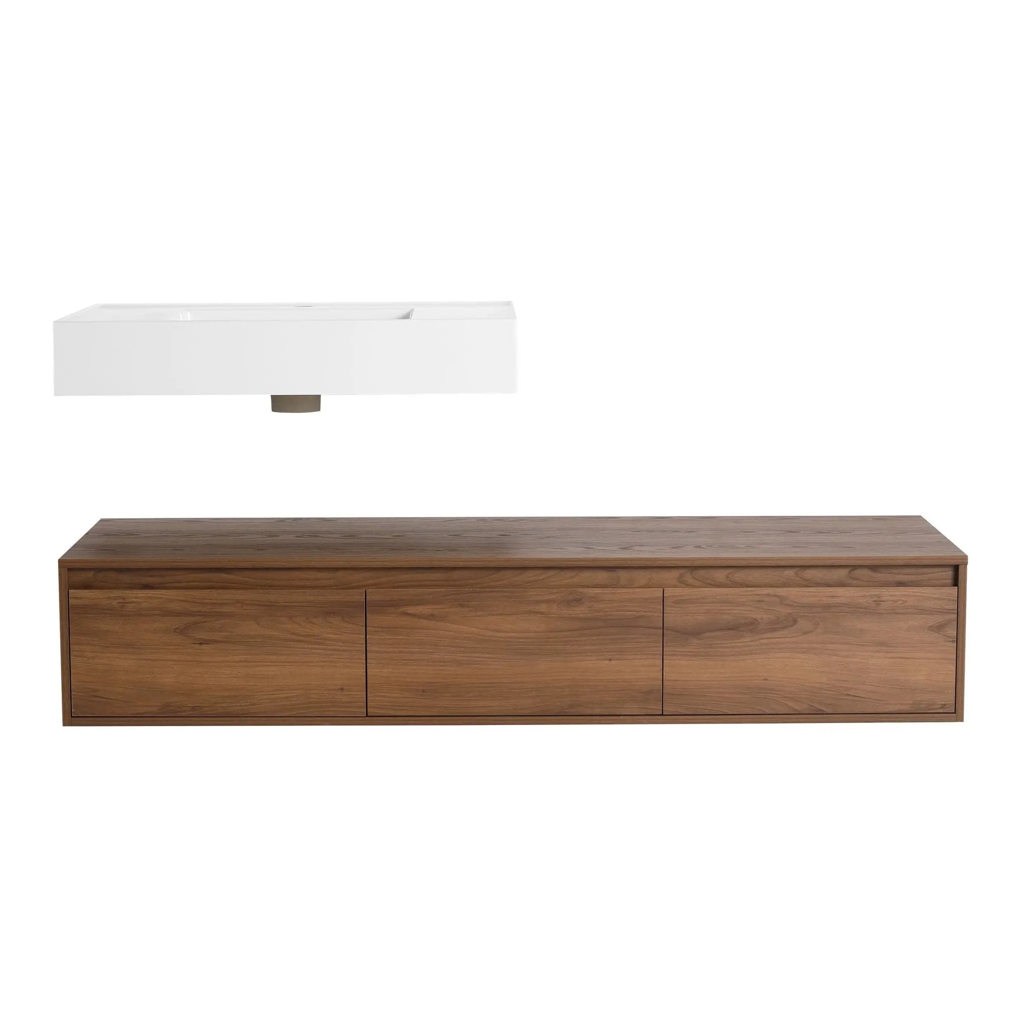 Modern Wall Mounted Bathroom Vanity With Resin Sink And Soft Close Drawer by Unique Piece Furniture