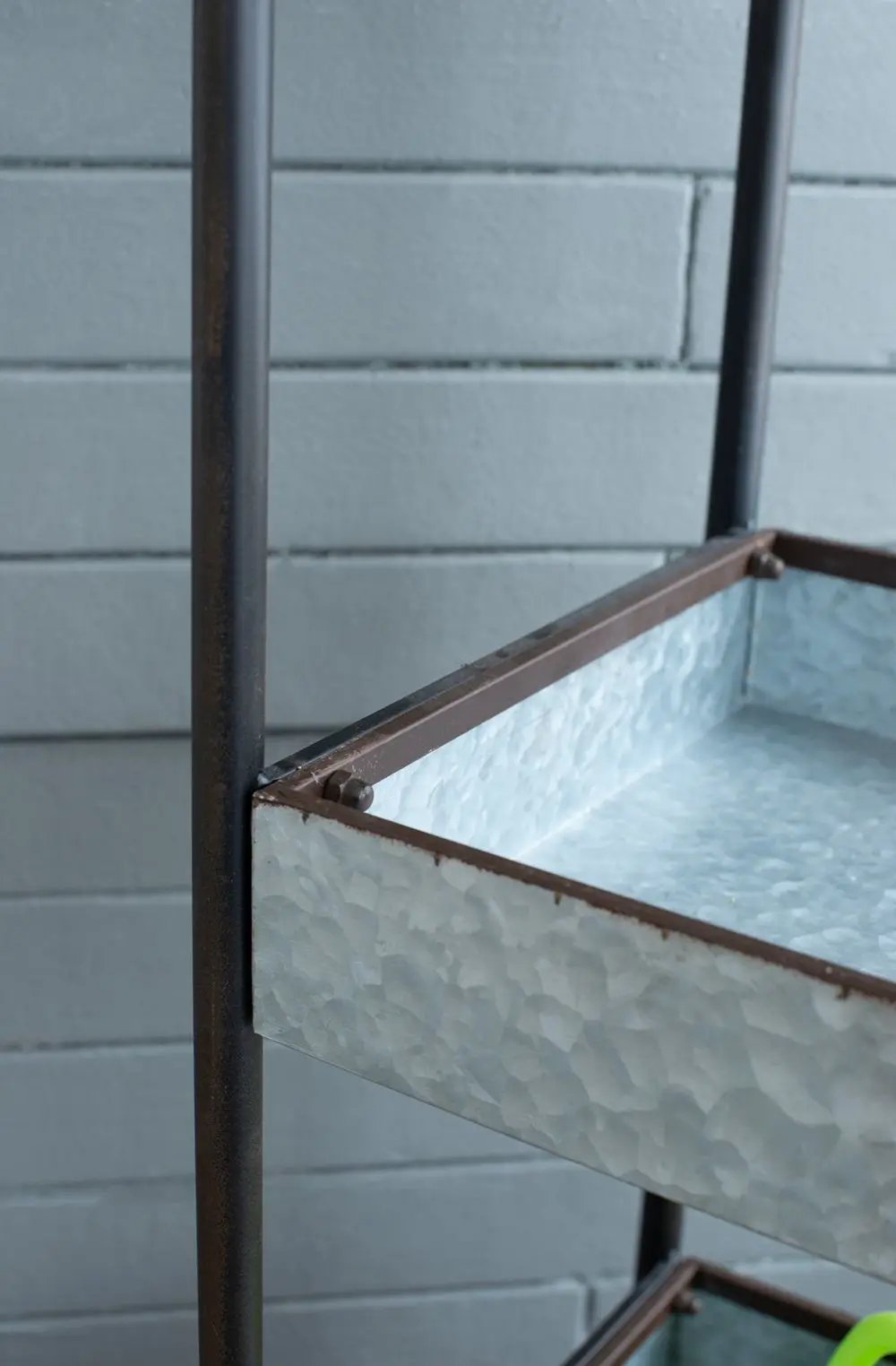 Homestead Galvanized Shelf Display 3 Tier - Metallic Gray by Unique Piece Furniture