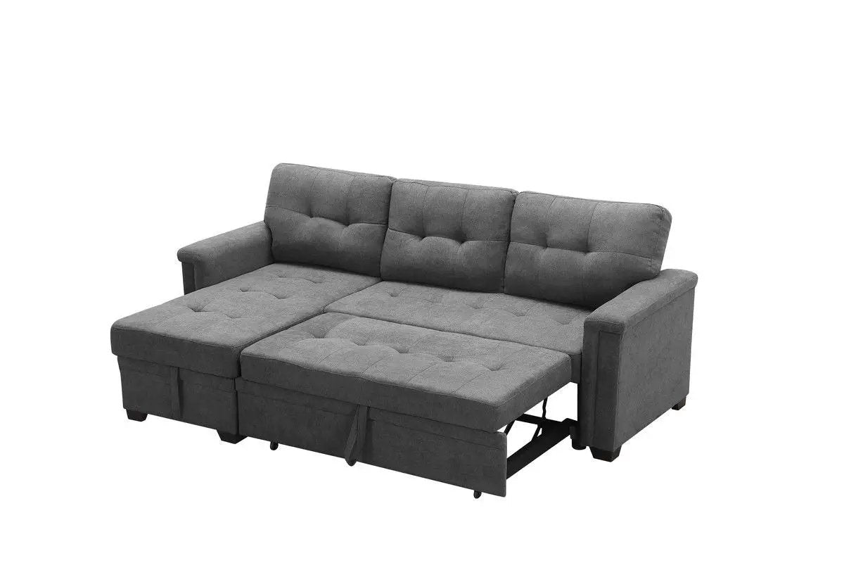Ashlyn - Reversible Sleeper Sectional Sofa With Storage Chaise, USB Charging Ports And Pocket by HouseOfZazla