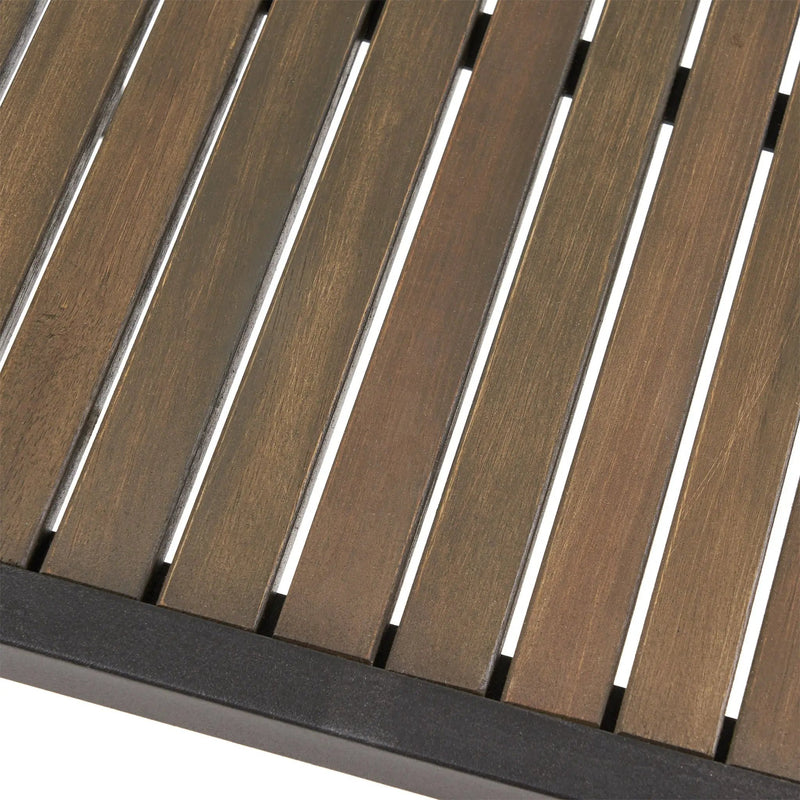 Vermilion Outdoor Dining Chair With Vertical Slat And Wooden Arm by HouseOfZazla