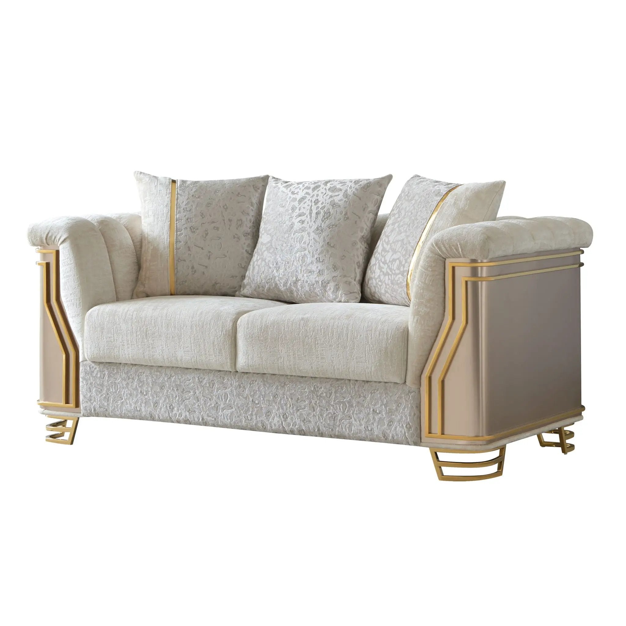 Chateau - Loveseat - Cream / Brown by HouseOfZazla