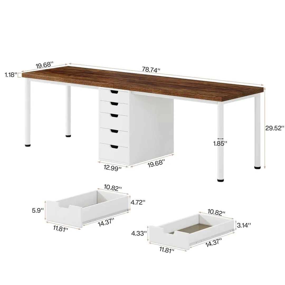 Two Person Computer Desk, Workstation by HouseOfZazla