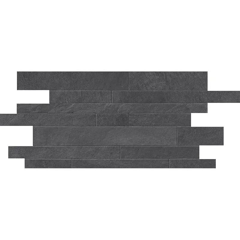 Dark Flow Matte Muretto Stone Look Porcelain Mosaics 12x24 by Stonetiledepot
