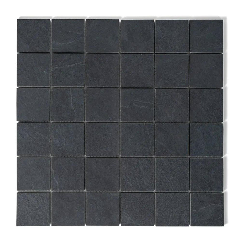Dark Flow Matte Straight Joint 2x2 Porcelain Mosaics 12x12 by Stonetiledepot