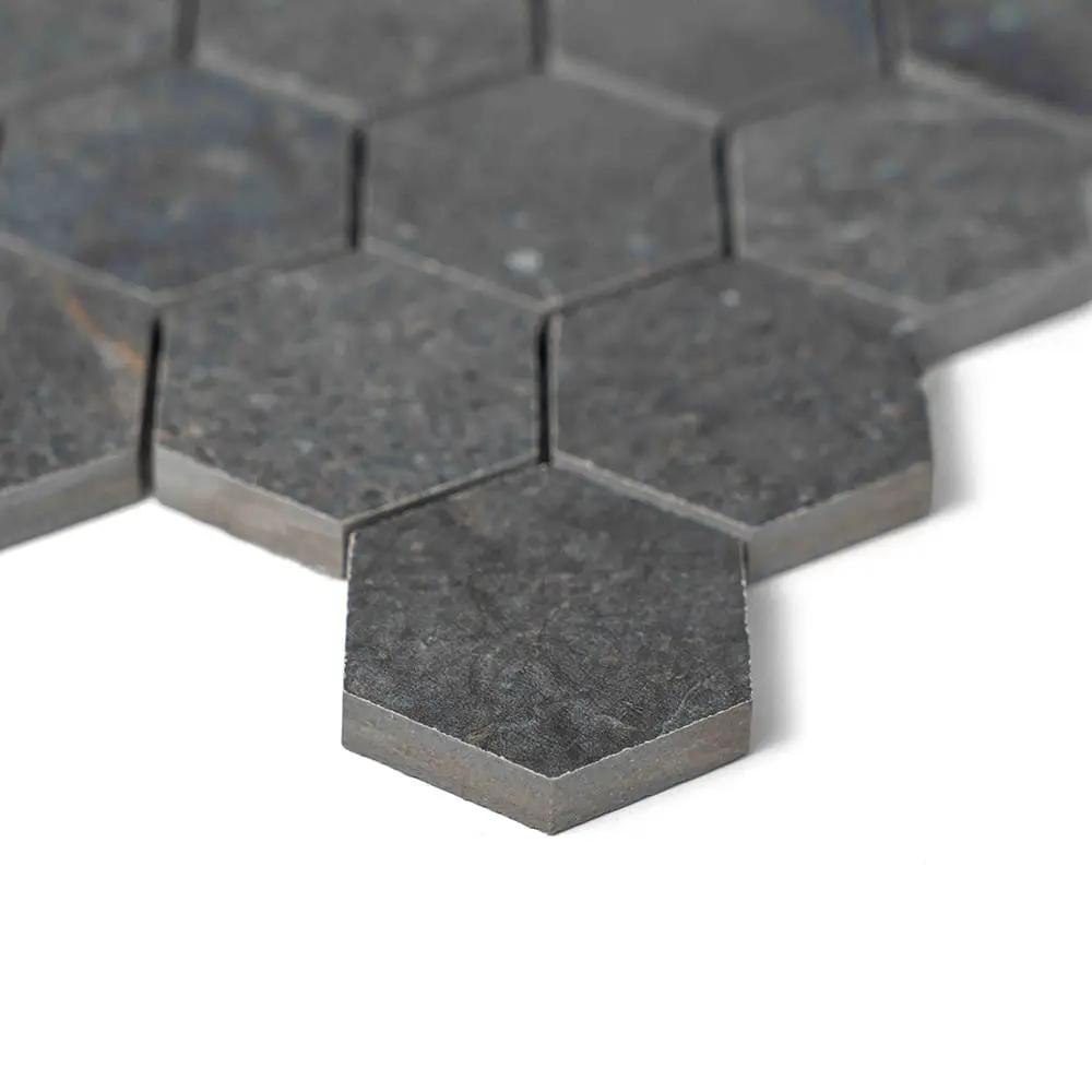 Dark Matte Hexagon 2 Porcelain Mosaics 12x12 by Stonetiledepot