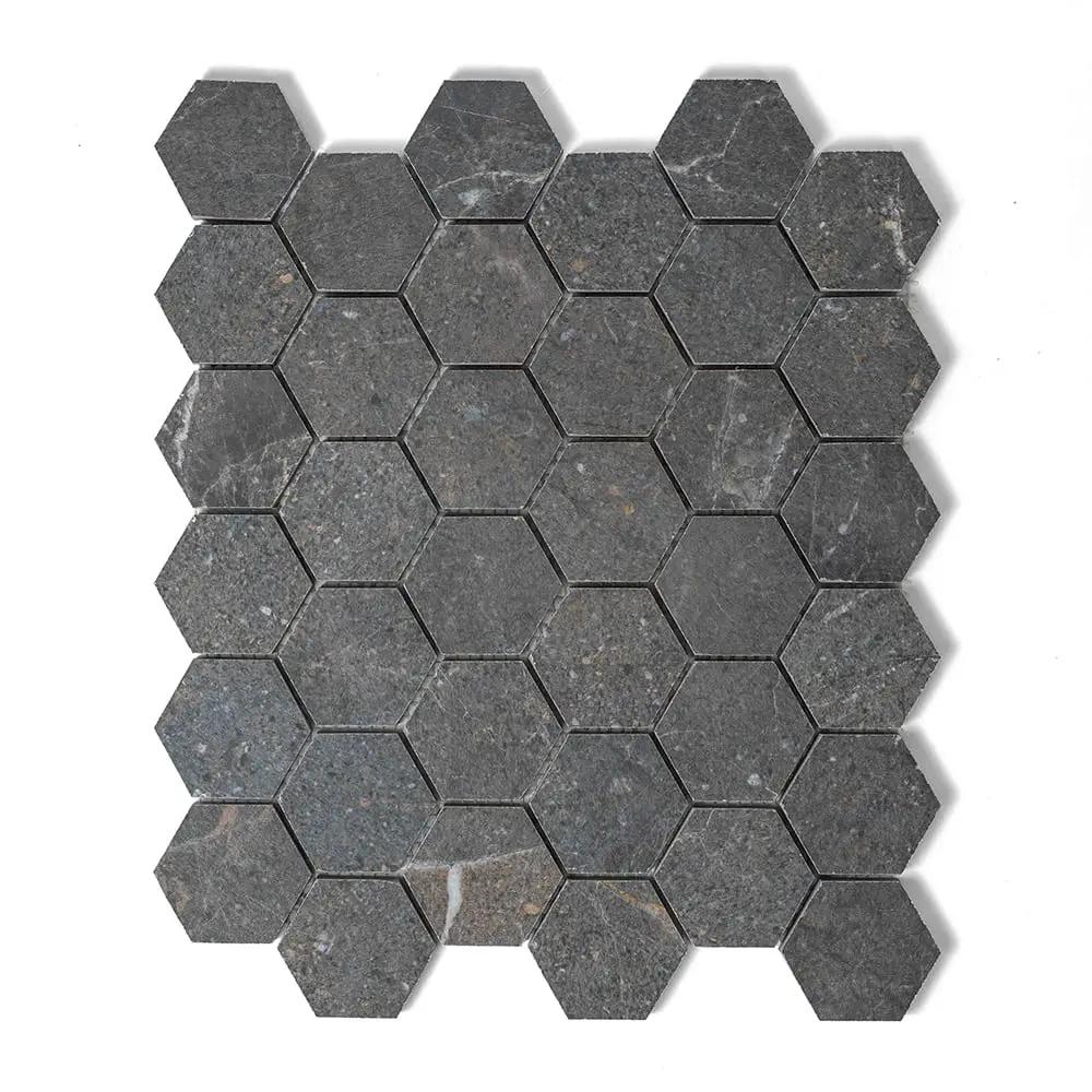 Dark Matte Hexagon 2 Porcelain Mosaics 12x12 by Stonetiledepot