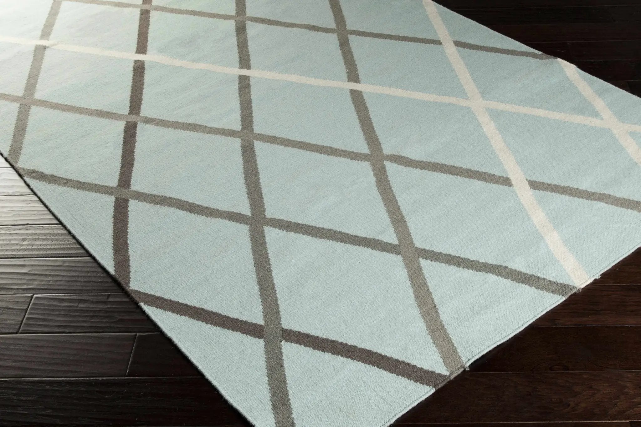 Darlaston Gray Trellis Wool Area Rug - Clearance by Boutique Rugs