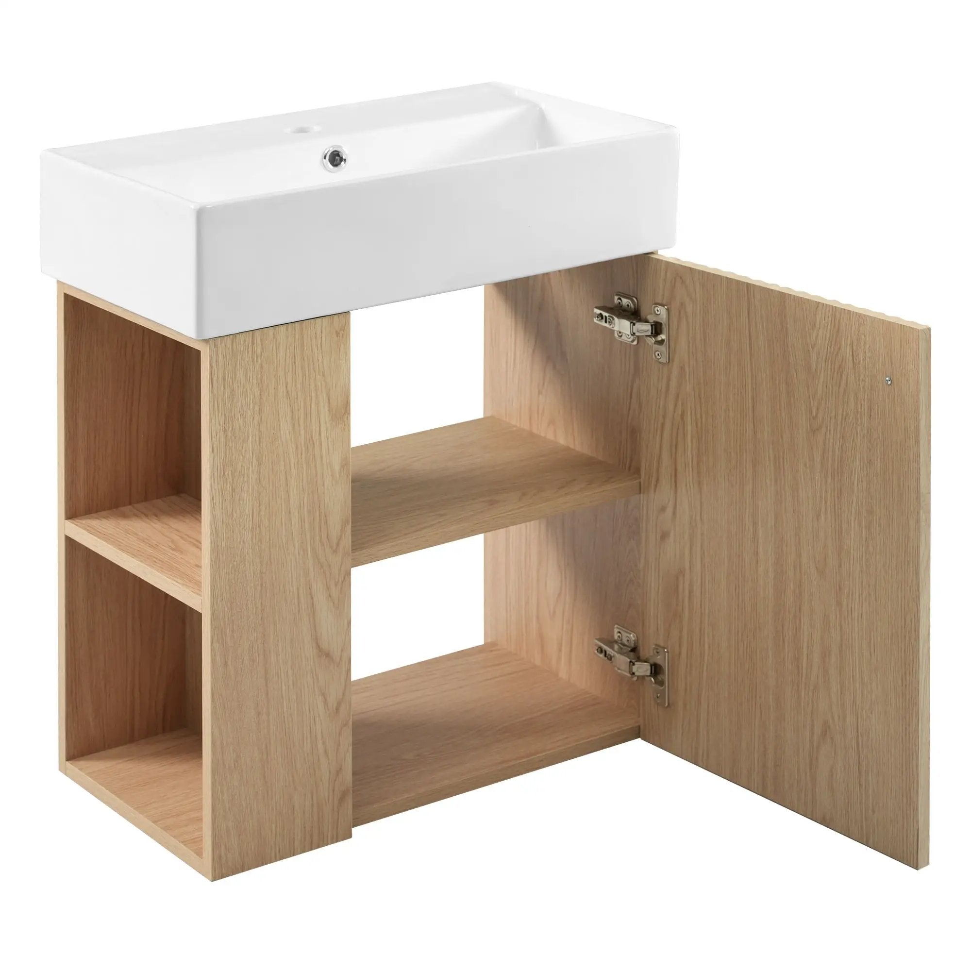 Modern Floating Bathroom Vanity With Ceramic Basin Perfect For Small Bathrooms by HouseOfZazla