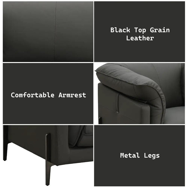 Tadi - Chair - Black Top Grain Leather by Unique Piece Furniture