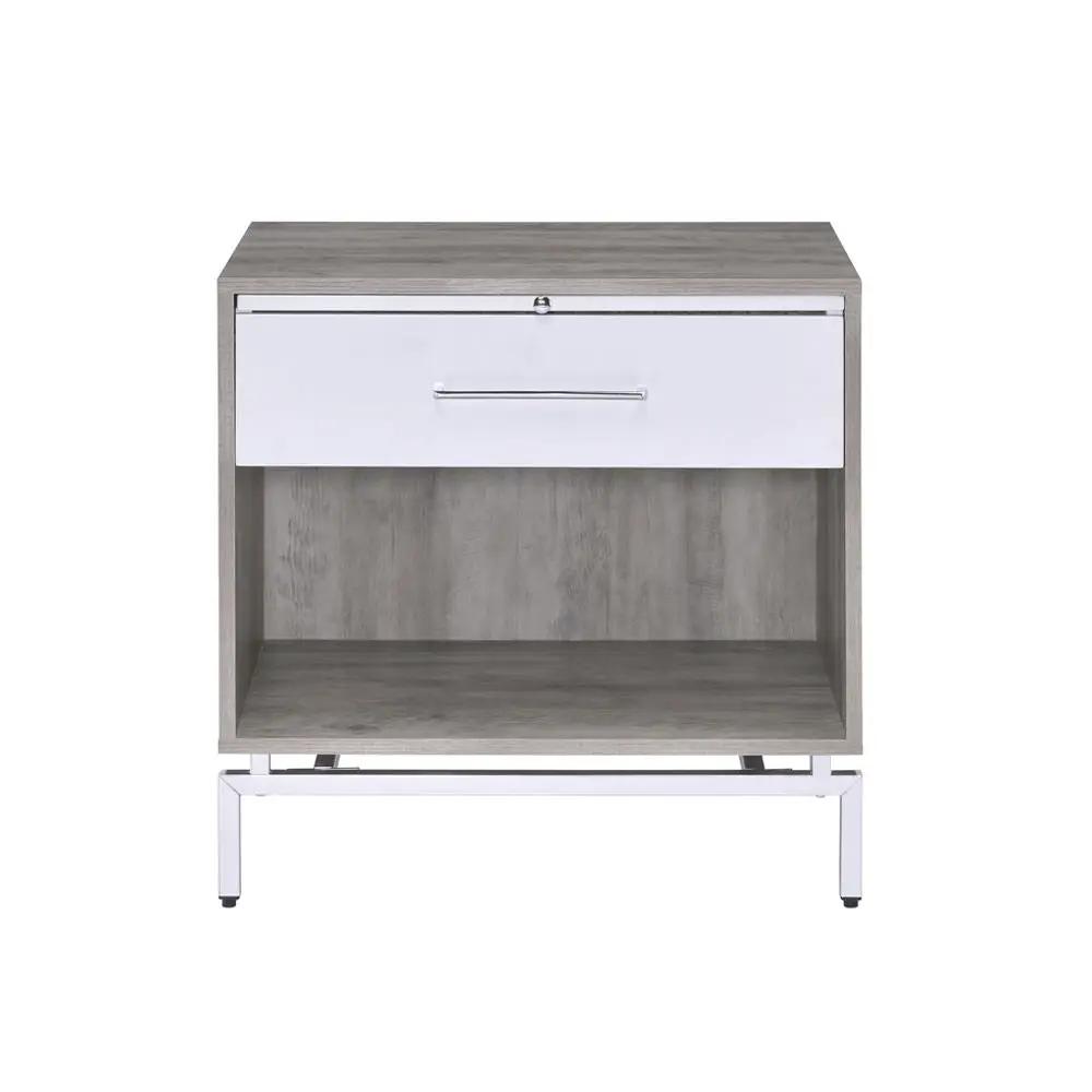 Cistus - Accent Table - Weathered Gray Oak & White by Unique Piece Furniture