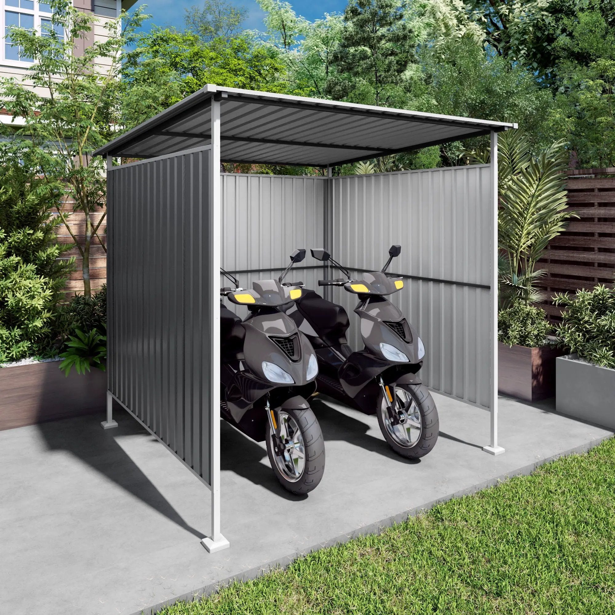 Outdoor Pergola, Bike Storage Shed, Grill Gazebo For Patio - Gray by HouseOfZazla