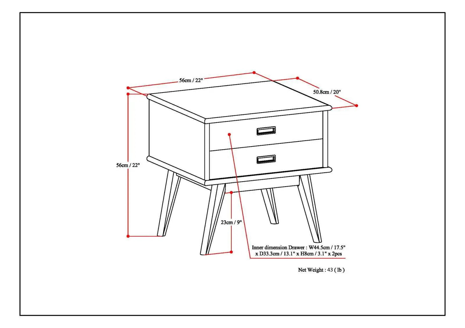 Draper - Handcrafted Mid Century End Table by HouseOfZazla