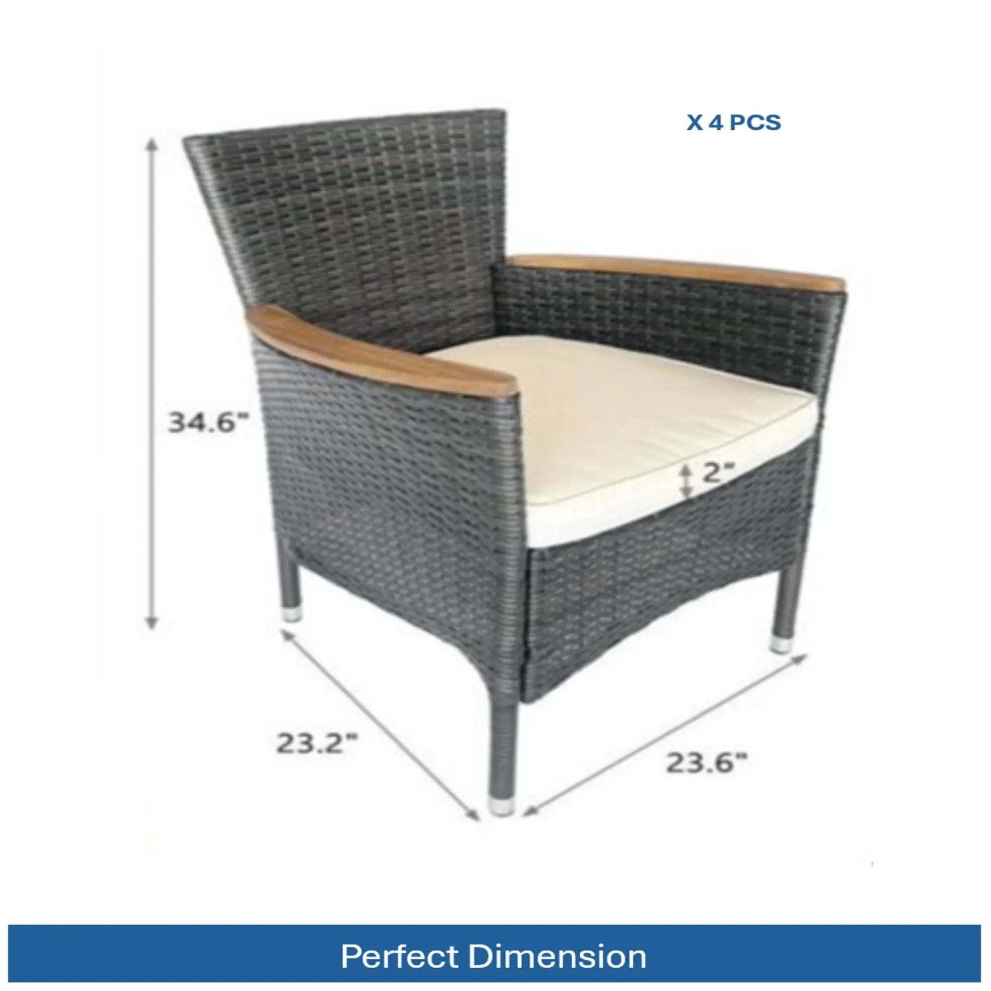 4 Piece All-Weather Patio Dining Chair Set by HouseOfZazla