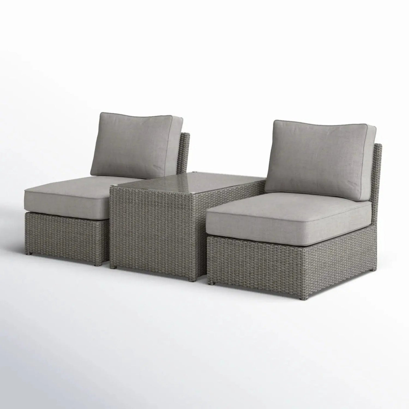 Modern Wicker Outdoor Seating Set With Cushions by HouseOfZazla